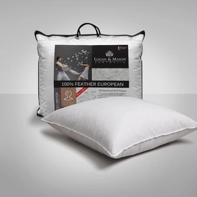 100% Feather European Pillow by Logan & Mason