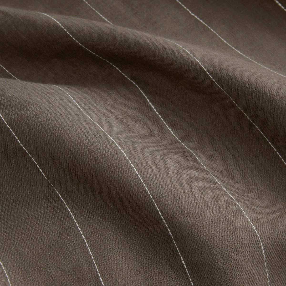 Abbotson Linen Stripe KHAKI Quilt Cover by Sheridan