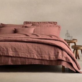 Abbotson Raisin Linen Bed Cover by Sheridan
