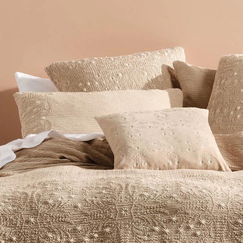 Abigail Sand European Pillowcase by Linen House