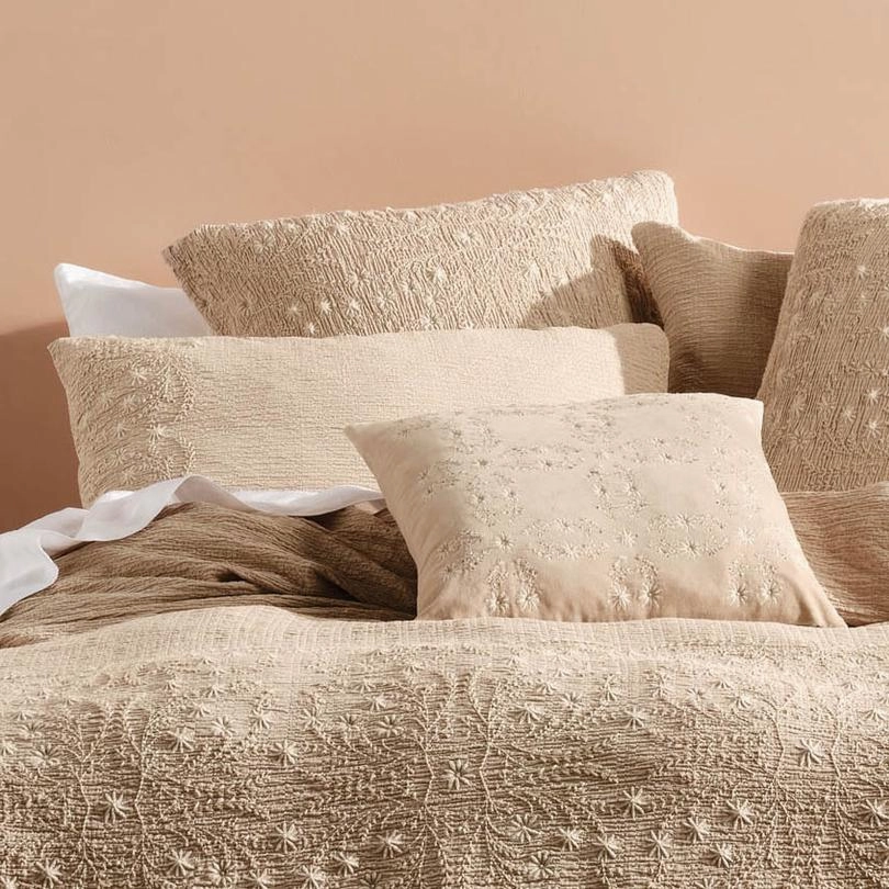 Abigail Sand European Pillowcase by Linen House