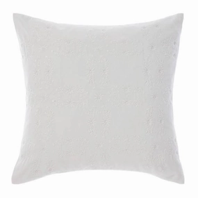Abigail White Square filled Cushion 45 x 45cm by Linen House