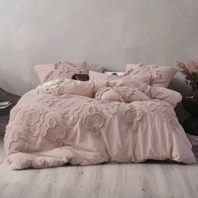 Alli Mauve Quilt Cover Set by Linen House