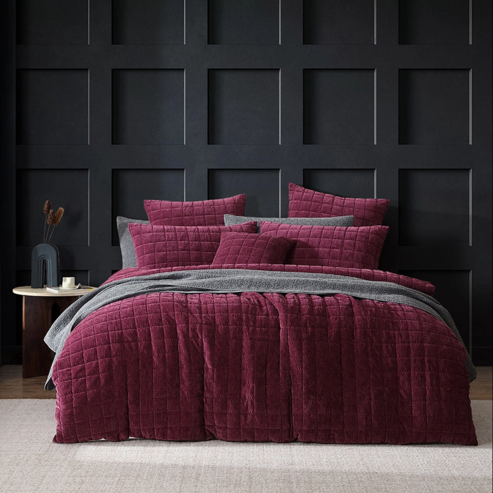 Apollo Plum Quilt Cover Set by Logan & Mason Platinum