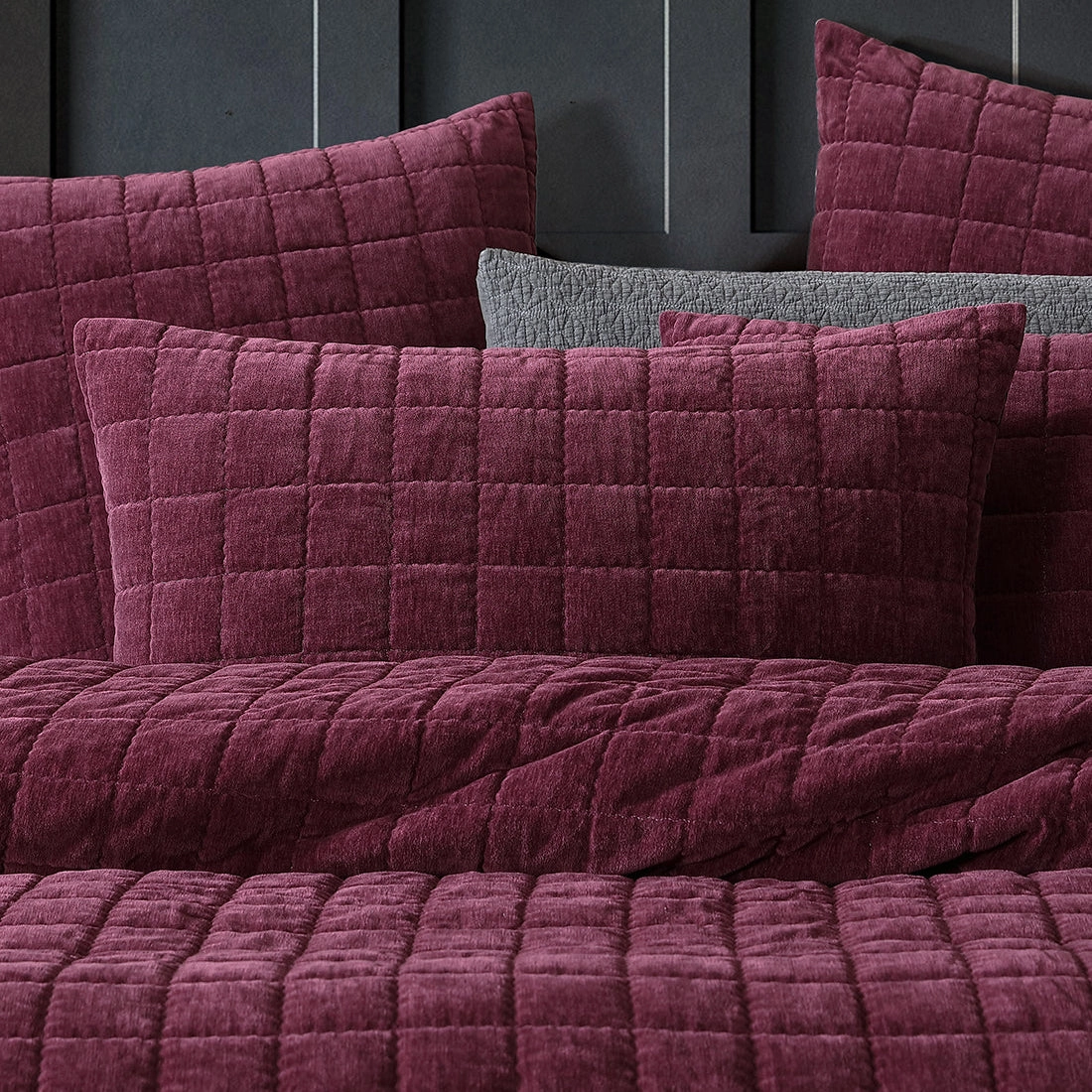Apollo Plum Quilt Cover Set by Logan & Mason Platinum