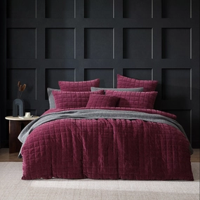 Apollo Plum Quilt Cover Set by Logan & Mason Platinum
