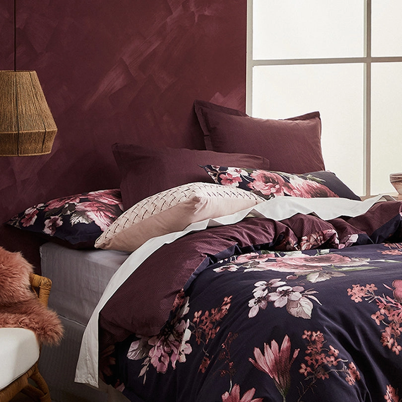 Ari Navy Quilt Cover Set by Logan & Mason