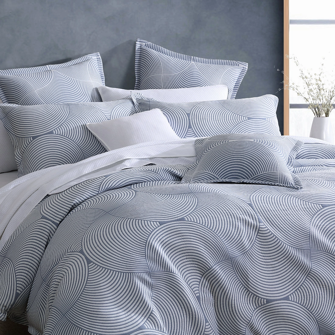 Arlo Slate Quilt Cover Set by Logan and Mason Platinum