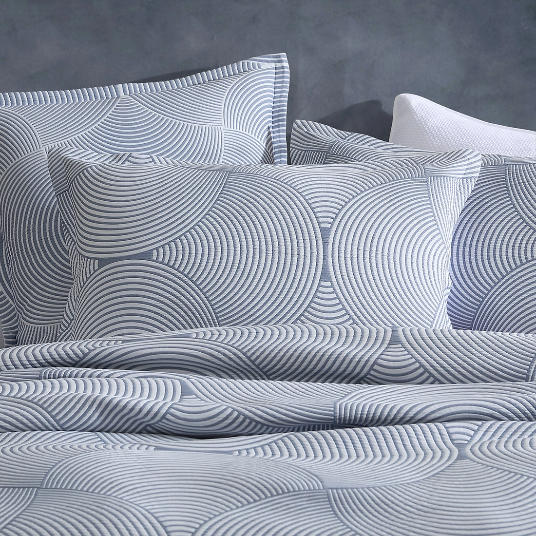Arlo Slate Quilt Cover Set by Logan and Mason Platinum