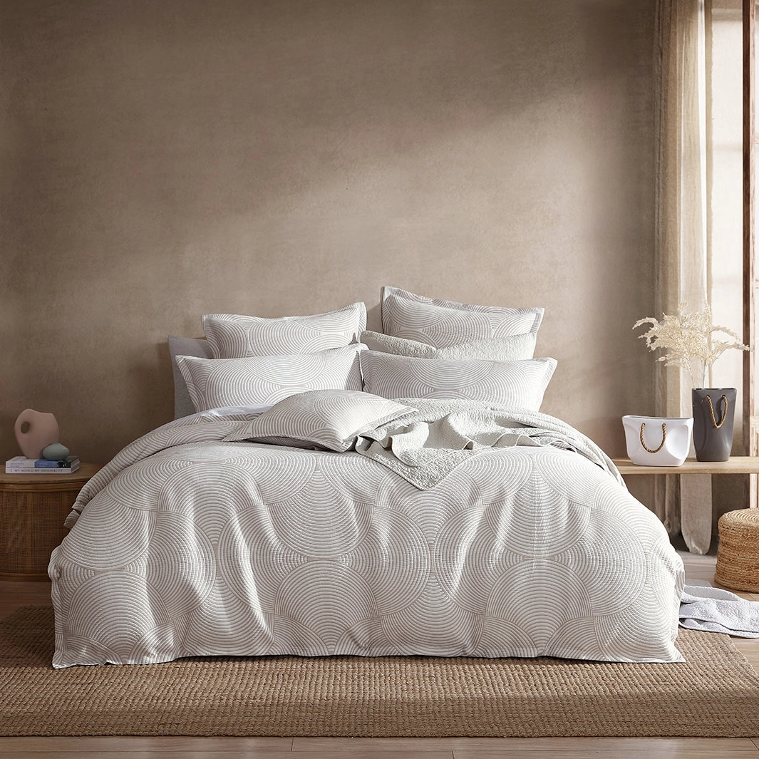 Arlo Stone Quilt Cover Set by Logan and Mason Platinum