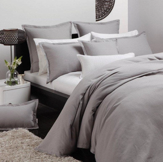 Ascot Pewter Quilt Cover Set by Logan & Mason Platinum