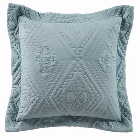Aspen Square Sky Blue Cushion by Bianca