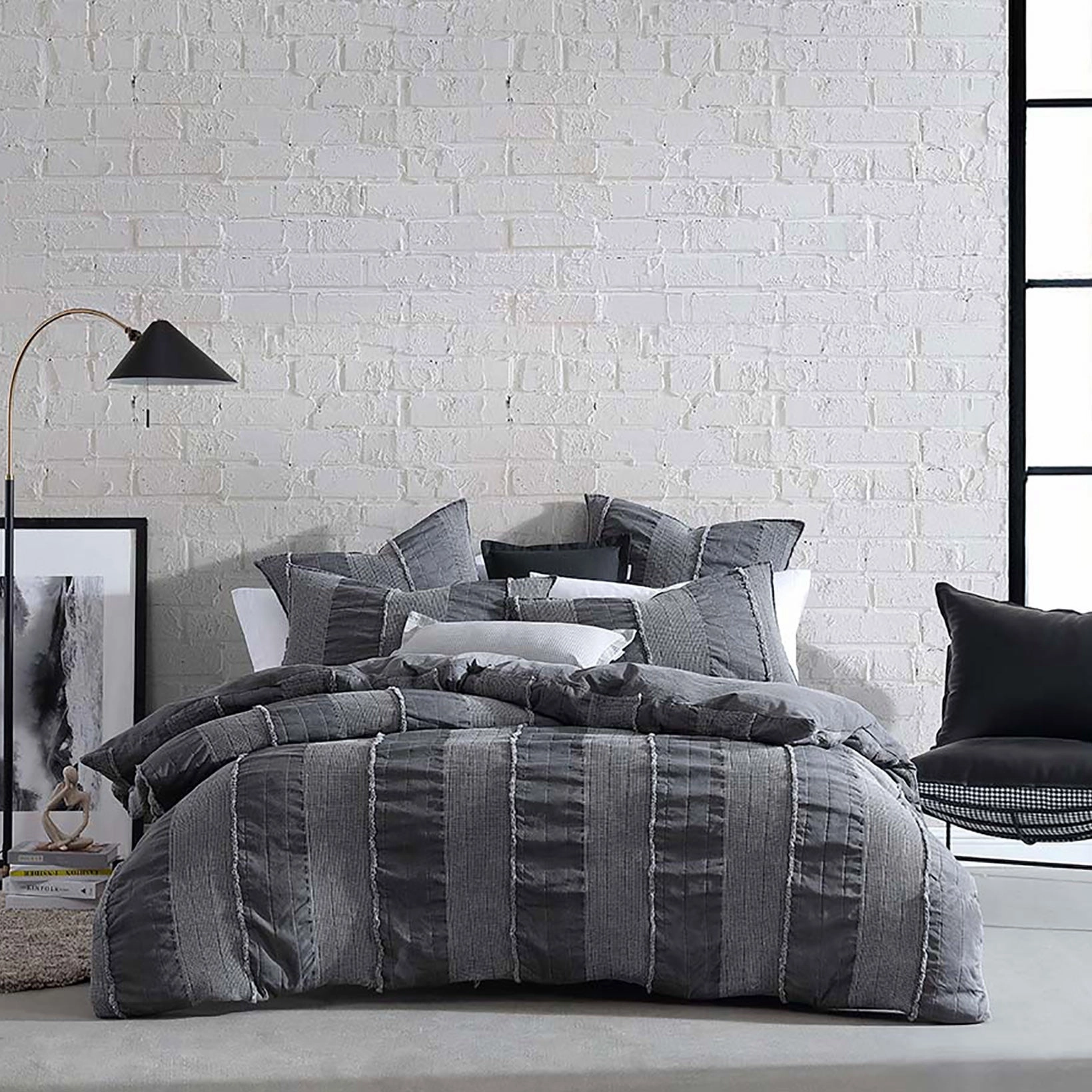 Axel Granite Quilt Cover Set by Logan and Mason Platinum