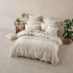 Baleares Vanilla Quilt Cover Set by Linen House