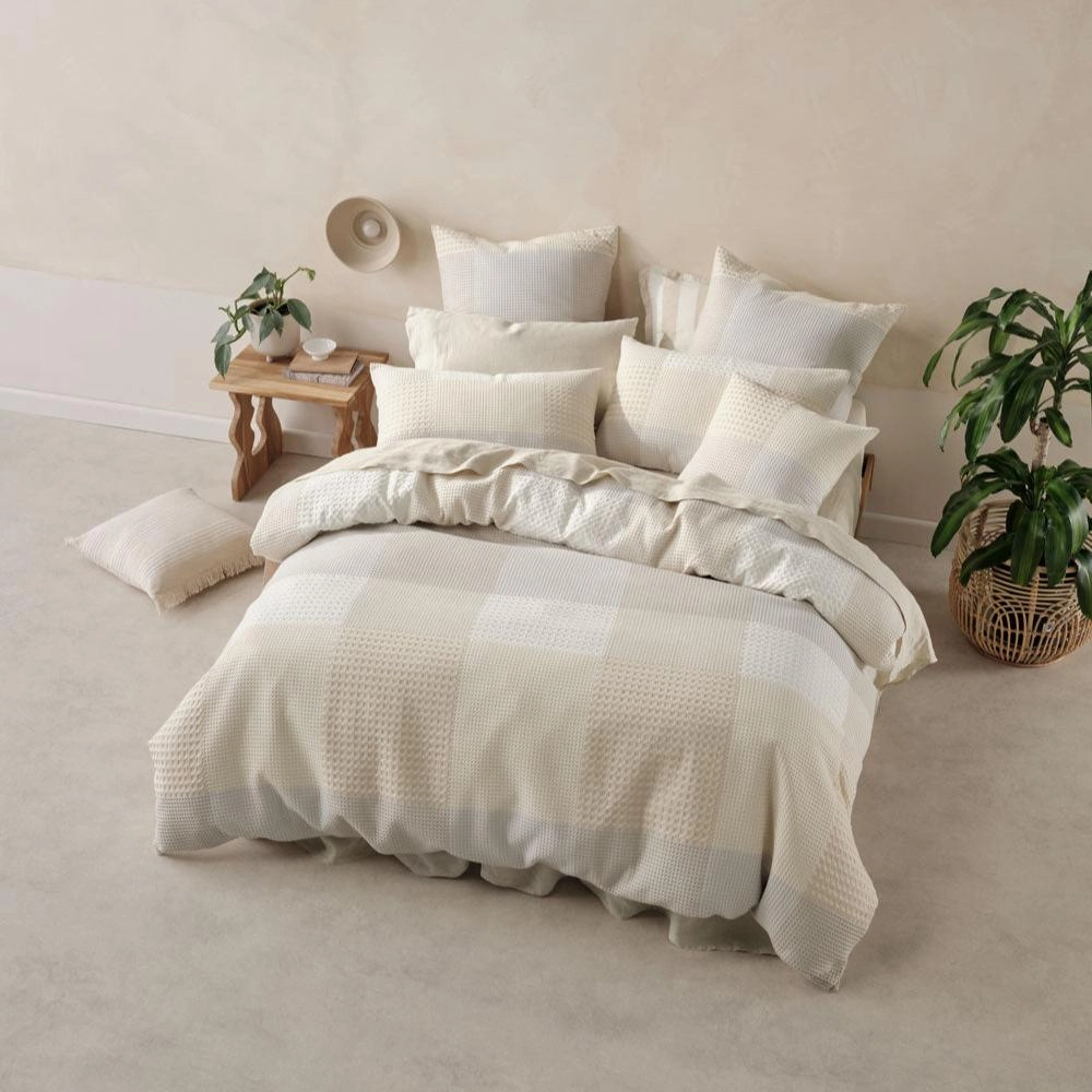 Baleares Vanilla Quilt Cover Set by Linen House