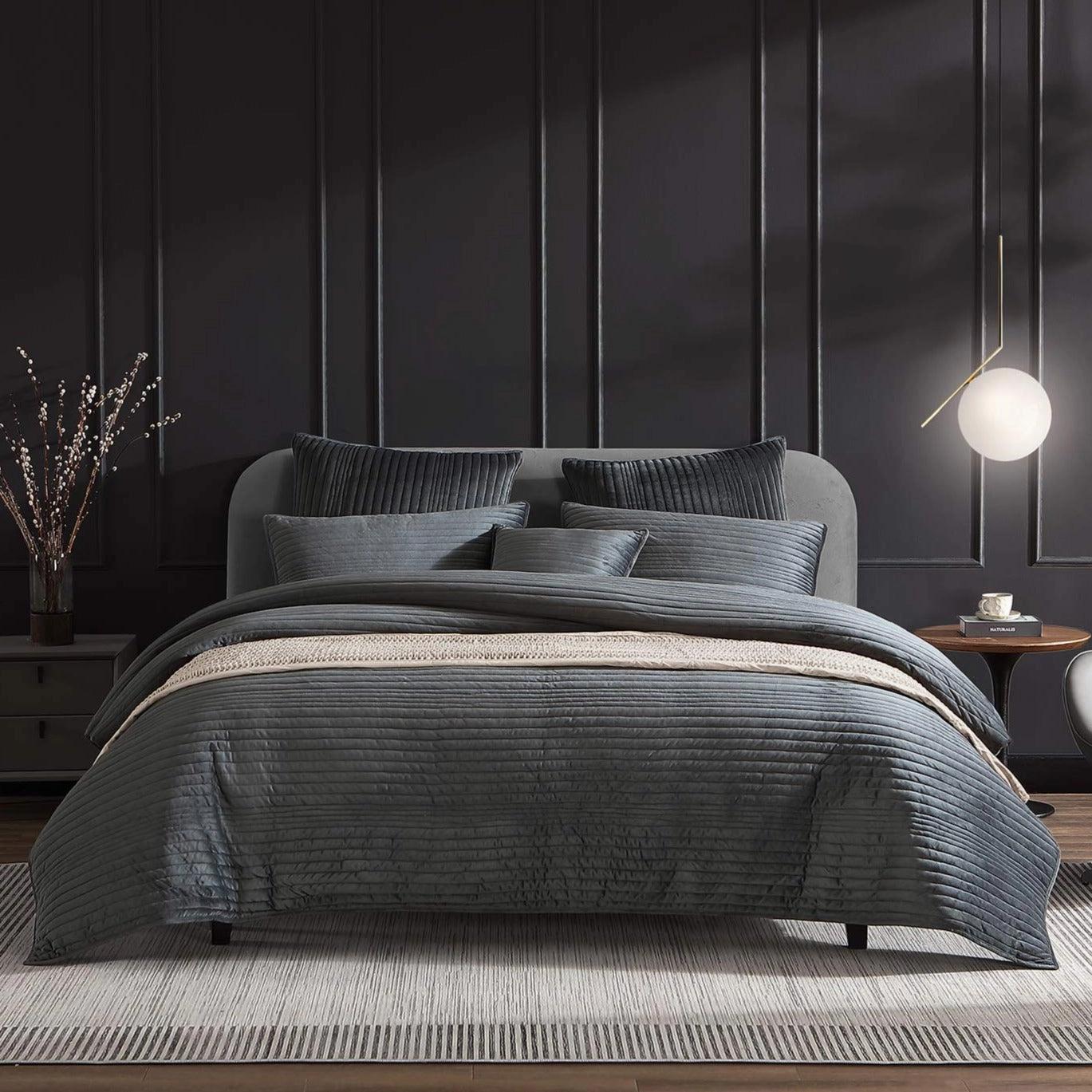 Barlow Slate Quilt Cover Set by Private Collection