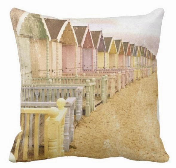 Beach Huts Pillow Cover