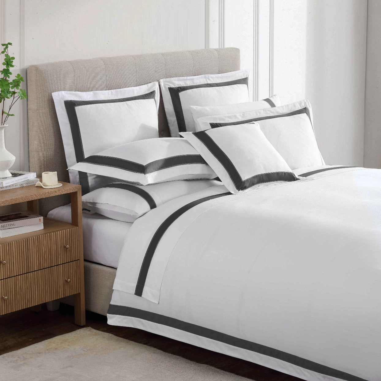 Bentley Charcoal Quilt Cover Set by Private Collection