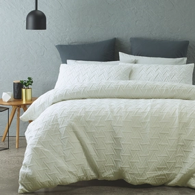 Bowen White Quilt Cover Set by Phase 2