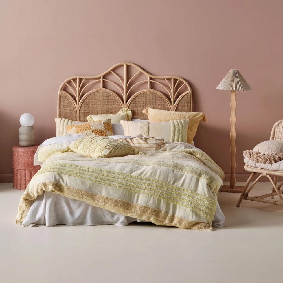 Briony Lemon Quilt Cover Set by Linen House