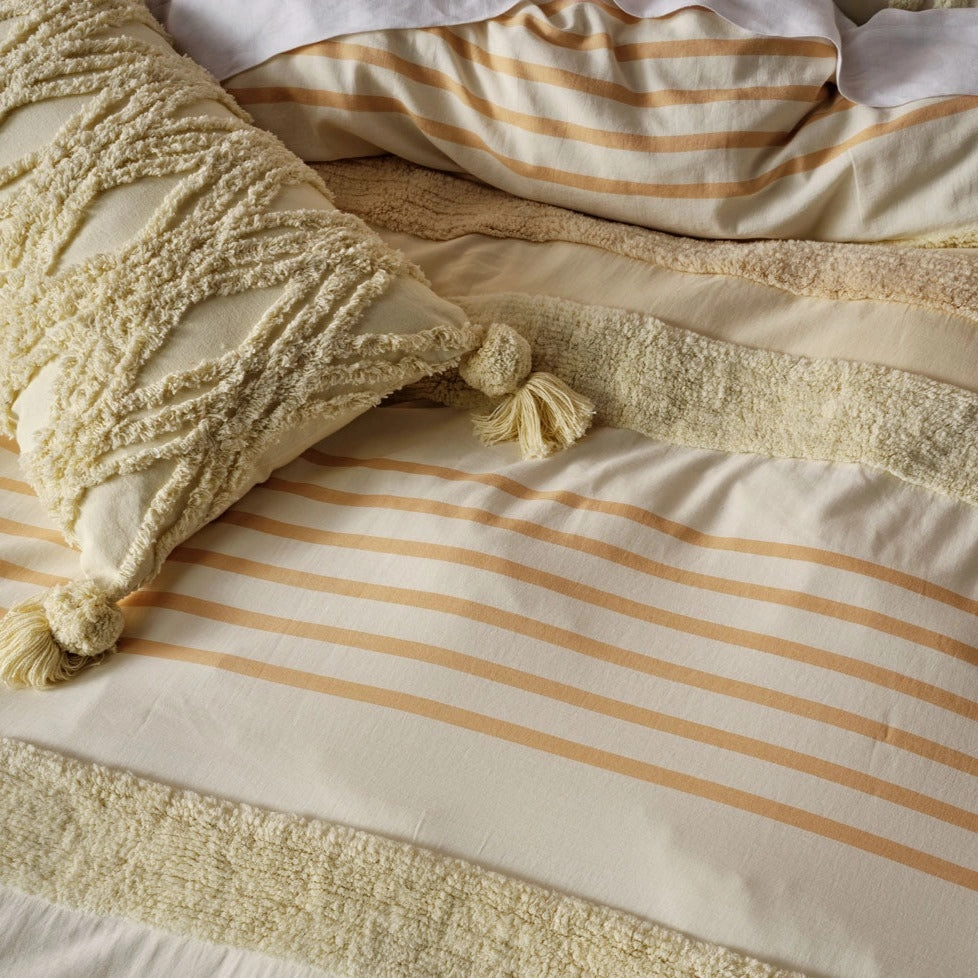 Briony Lemon Quilt Cover Set by Linen House