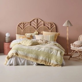 Briony Lemon Quilt Cover Set by Linen House
