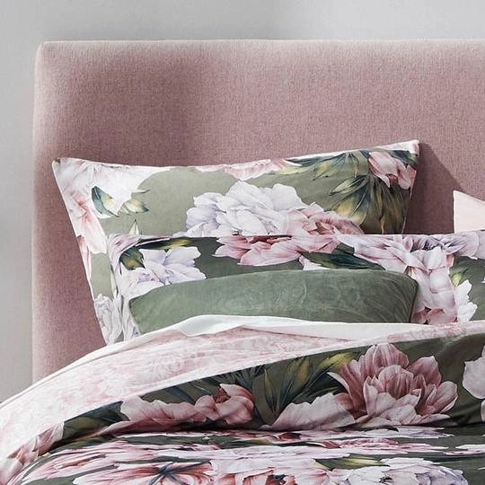 Camilla Olive Quilt Cover Set by Logan and Mason Platinum