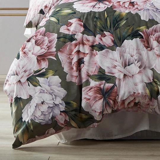 Camilla Olive Quilt Cover Set by Logan and Mason Platinum