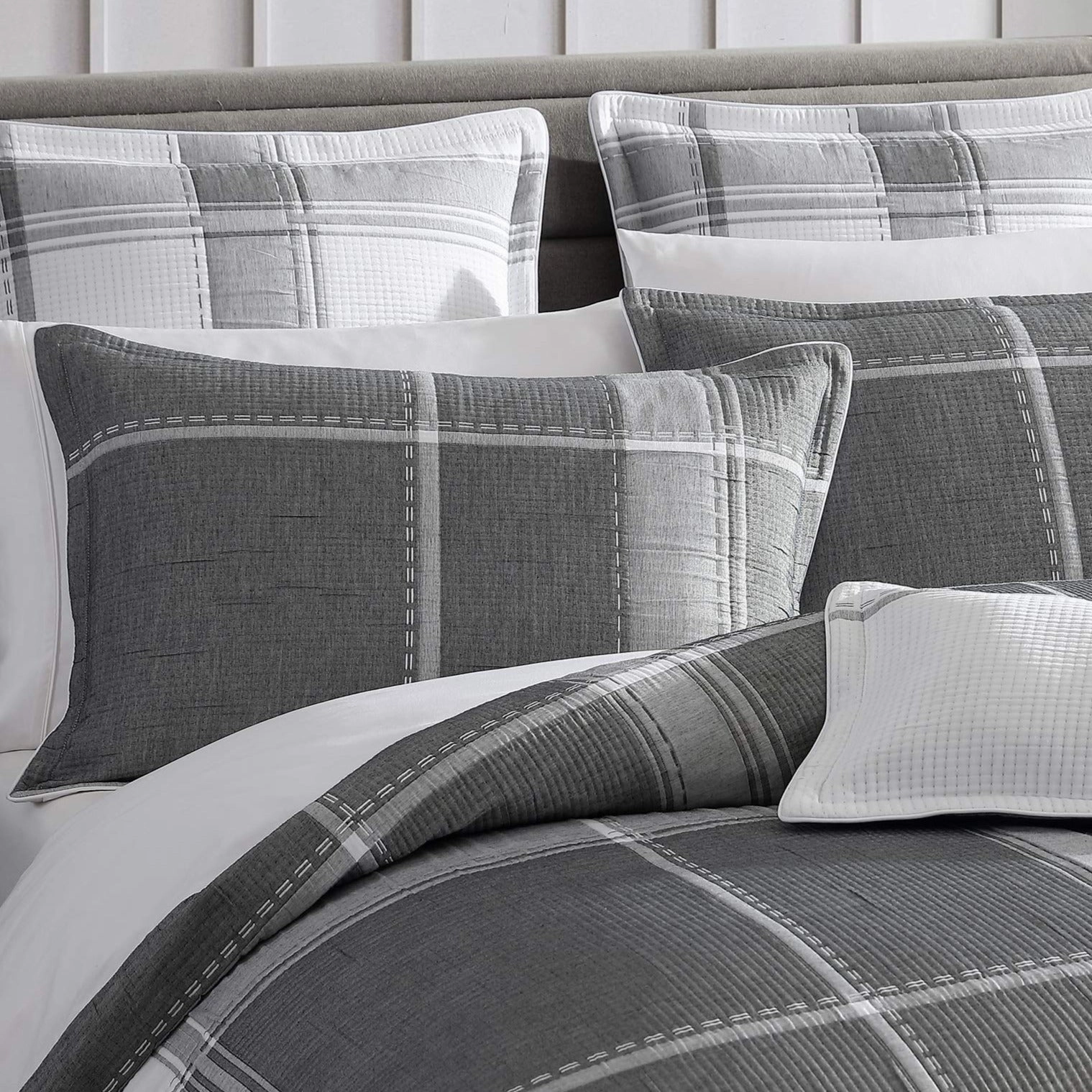 Cannon Charcoal Quilt Cover Set by Private Collection