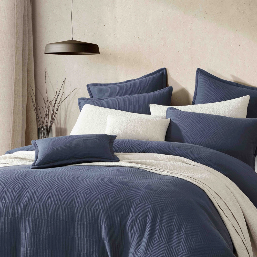 Caspian Indigo Breakfast Cushion by Logan and Mason Platinum