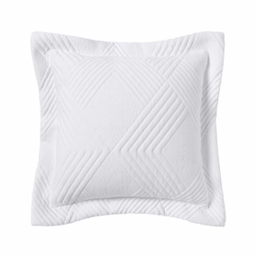 Cassiano Square White Jacquard Cushion By Bianca