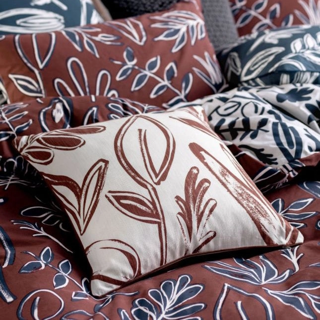 Claude Rust Cushion by Linen House