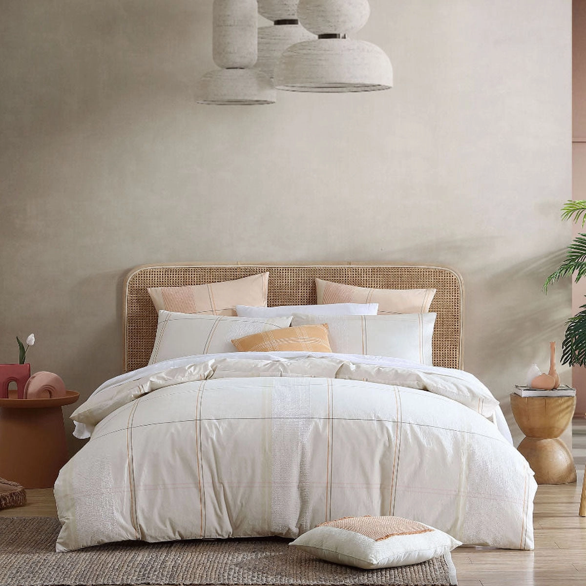 Cobain Vanilla Quilt Cover Set by Linen House