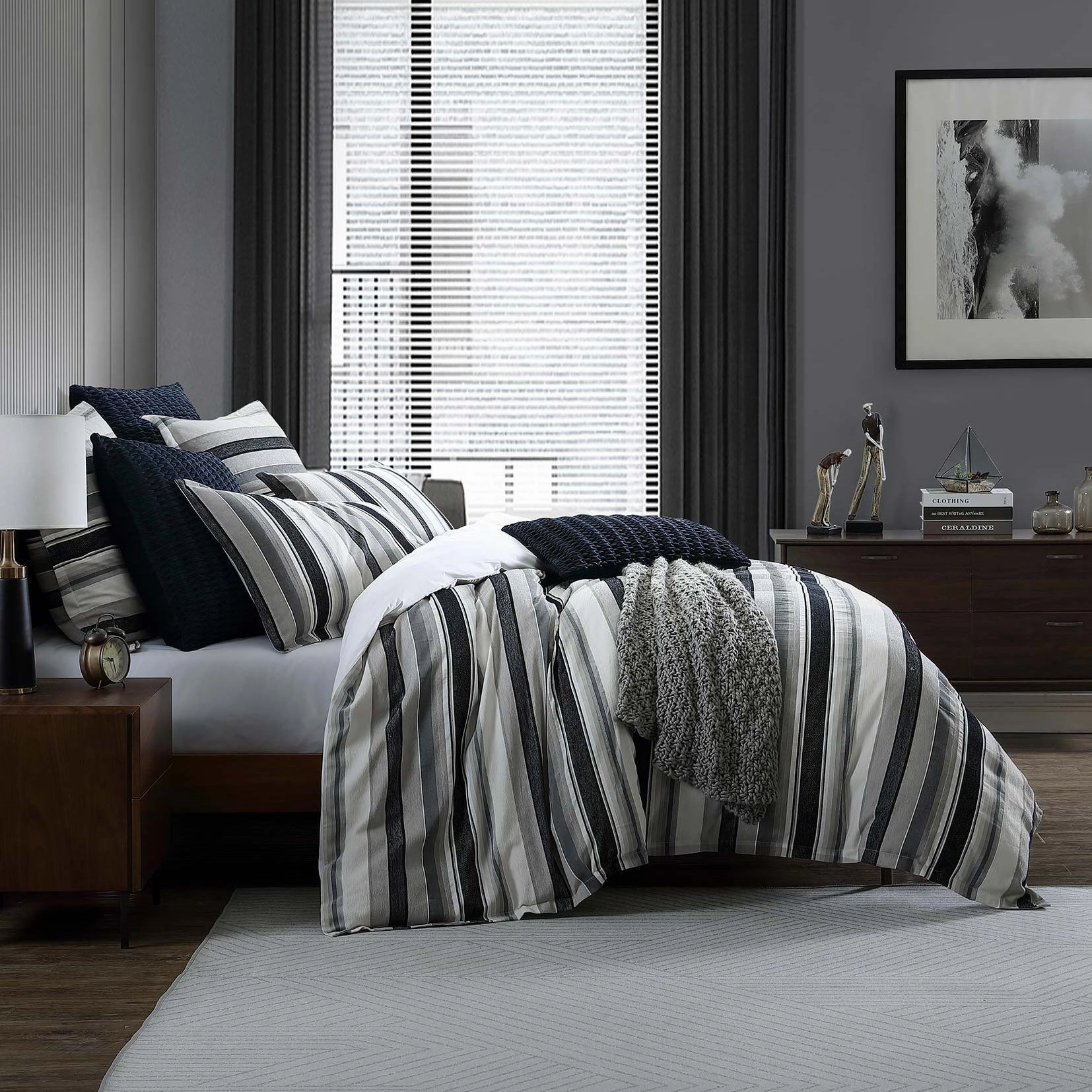 Colby Steel Quilt Cover Set by Private Collection