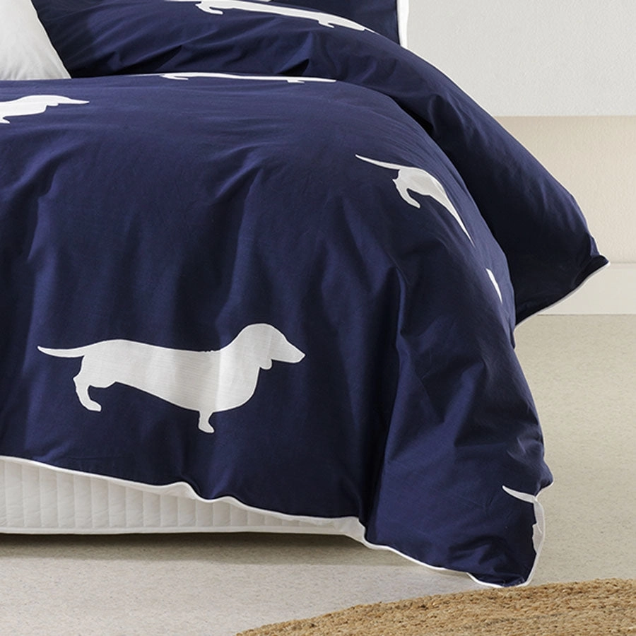 Dachshund Indigo Quilt Cover Set by Bianca