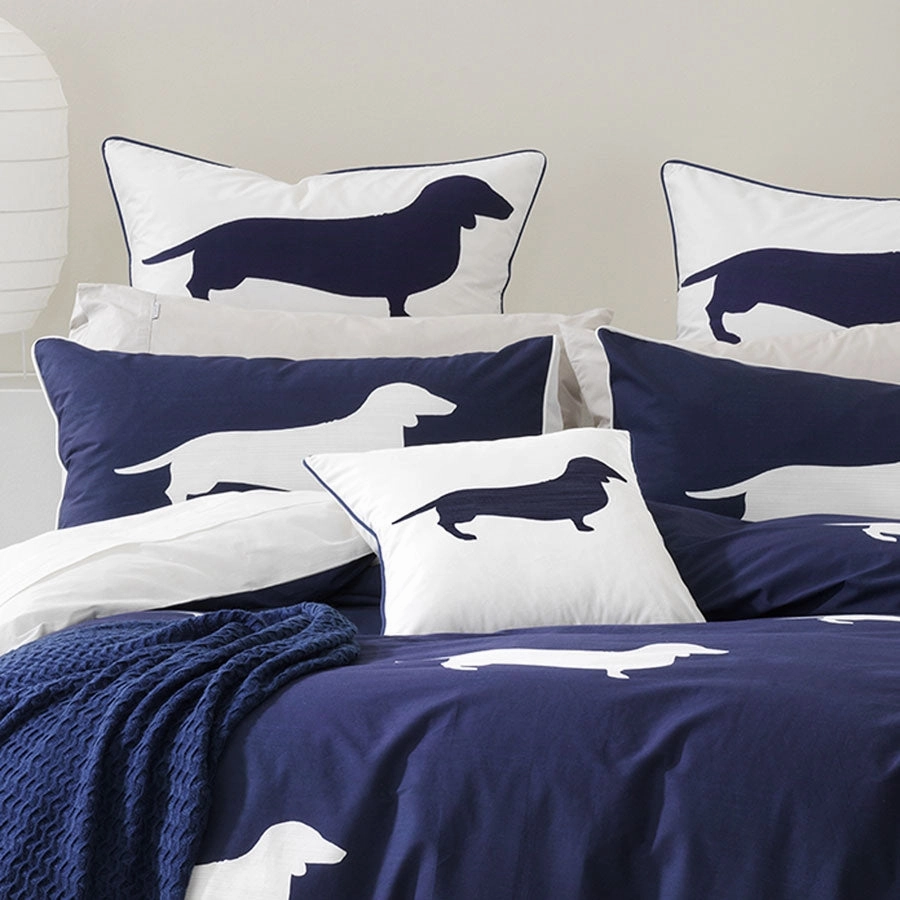 Dachshund Indigo Quilt Cover Set by Bianca