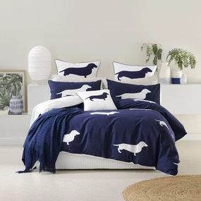 Dachshund Indigo Quilt Cover Set by Bianca