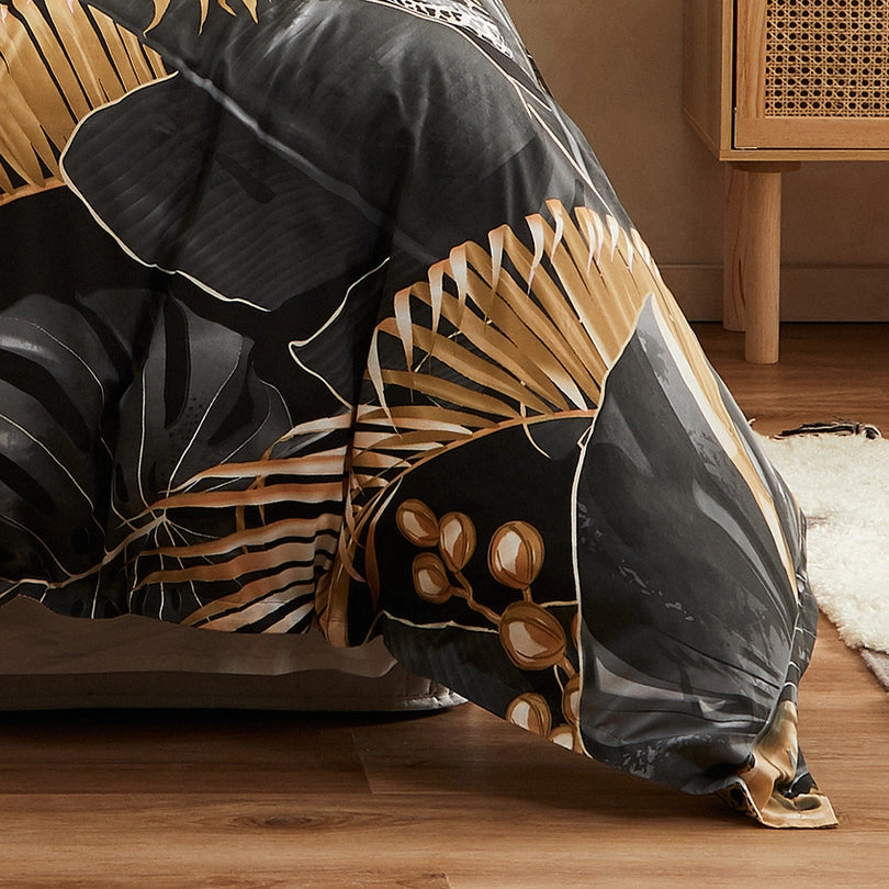 Danton Black Quilt Cover Set by Logan & Mason
