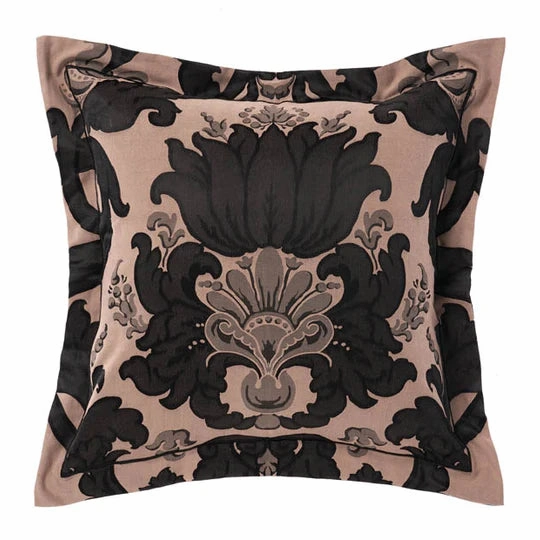 Dionisia Black European Pillowcase by GRACE Linen House