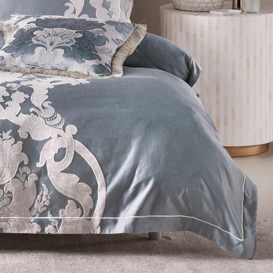 Dionisia Blue Quilt Cover Set by GRACE Linen House