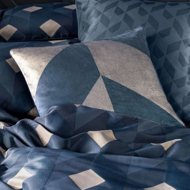 Everett Navy Cushion by Linen House