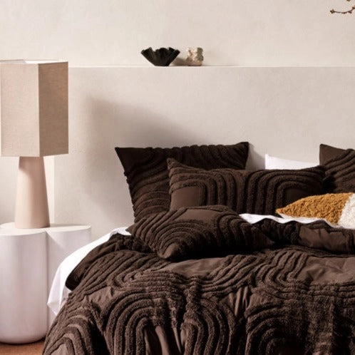 Farrah Cacao European Pillowcase by Linen House