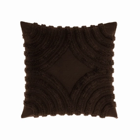 Farrah Cocoa Square filled Cushion 48 x 48cm by Linen House