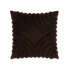 Farrah Cocoa Square filled Cushion 48 x 48cm by Linen House