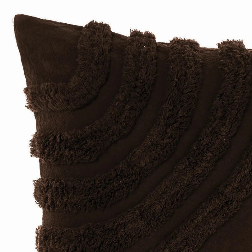 Farrah Cocoa Square filled Cushion 48 x 48cm by Linen House