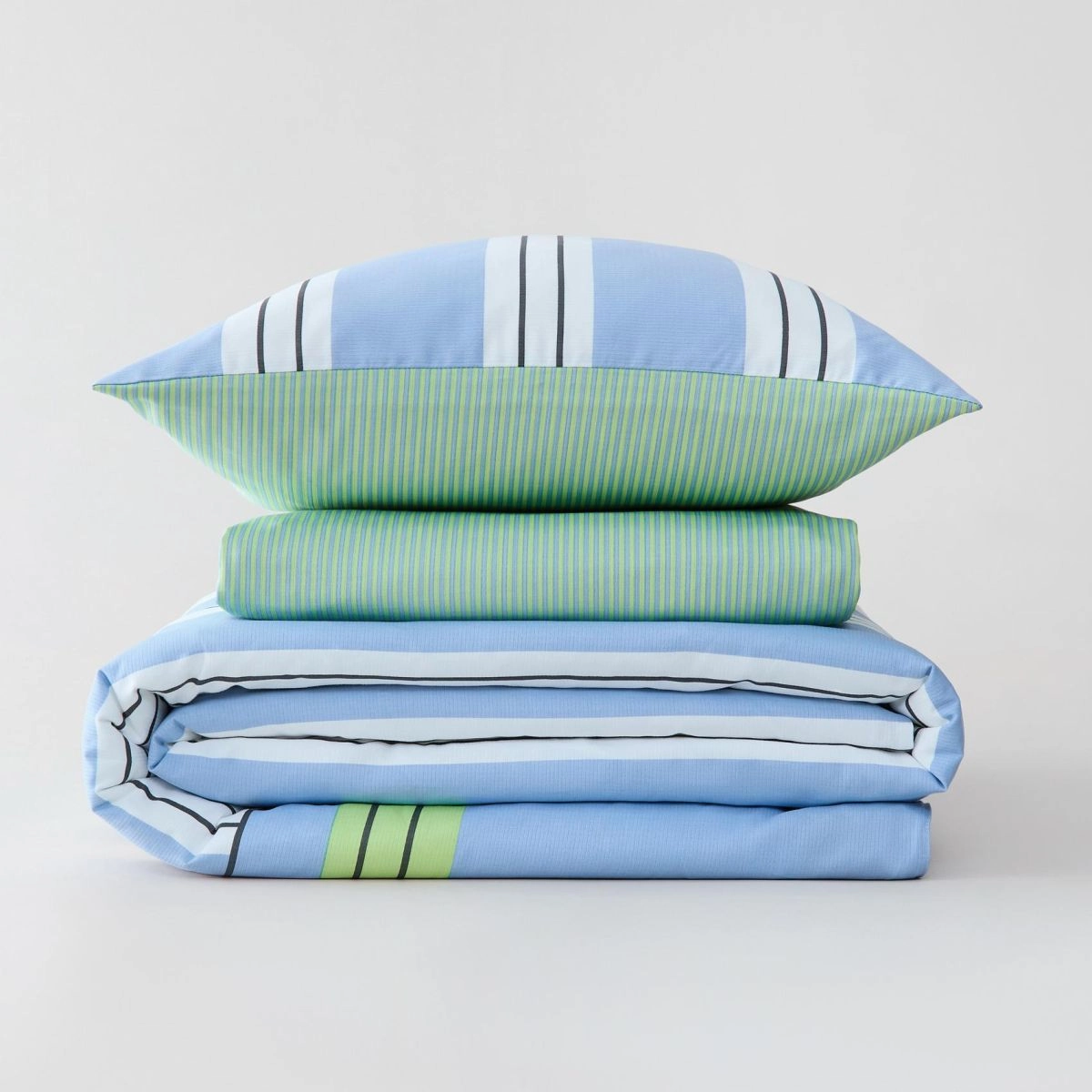 Fenix Mid Blue Quilt Cover And Sheet Bedding Set by Sheridan