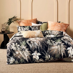 Harlow Black Quilt Cover Set by Linen House