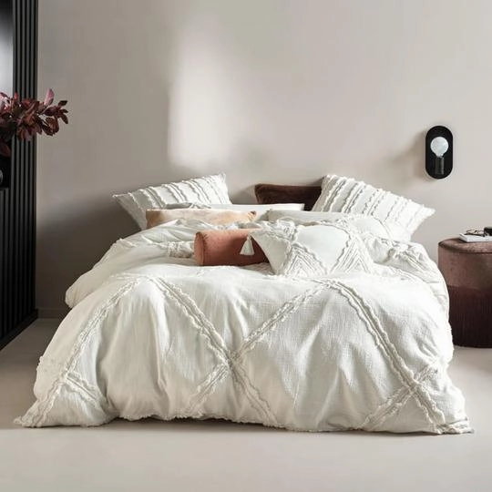 Heather White Quilt Cover Set by Linen House
