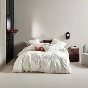 Heather White Quilt Cover Set by Linen House