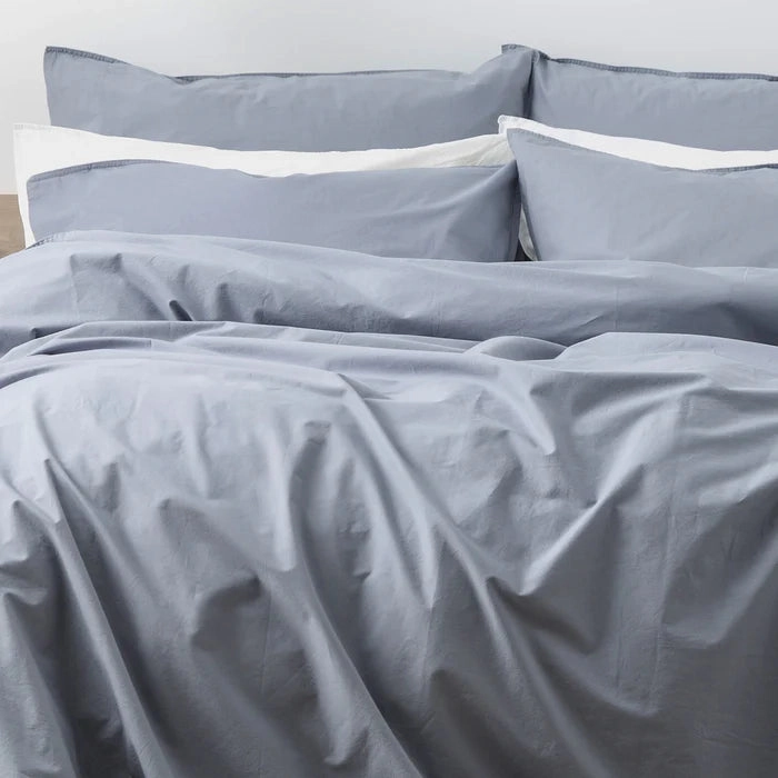 Helena 300tc Vintage Stone Washed Quilt cover Set DUSTY BLUE by Renee Taylor